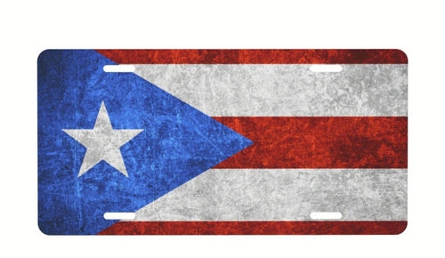 Tablilla Puerto Rico Bandera Carro
